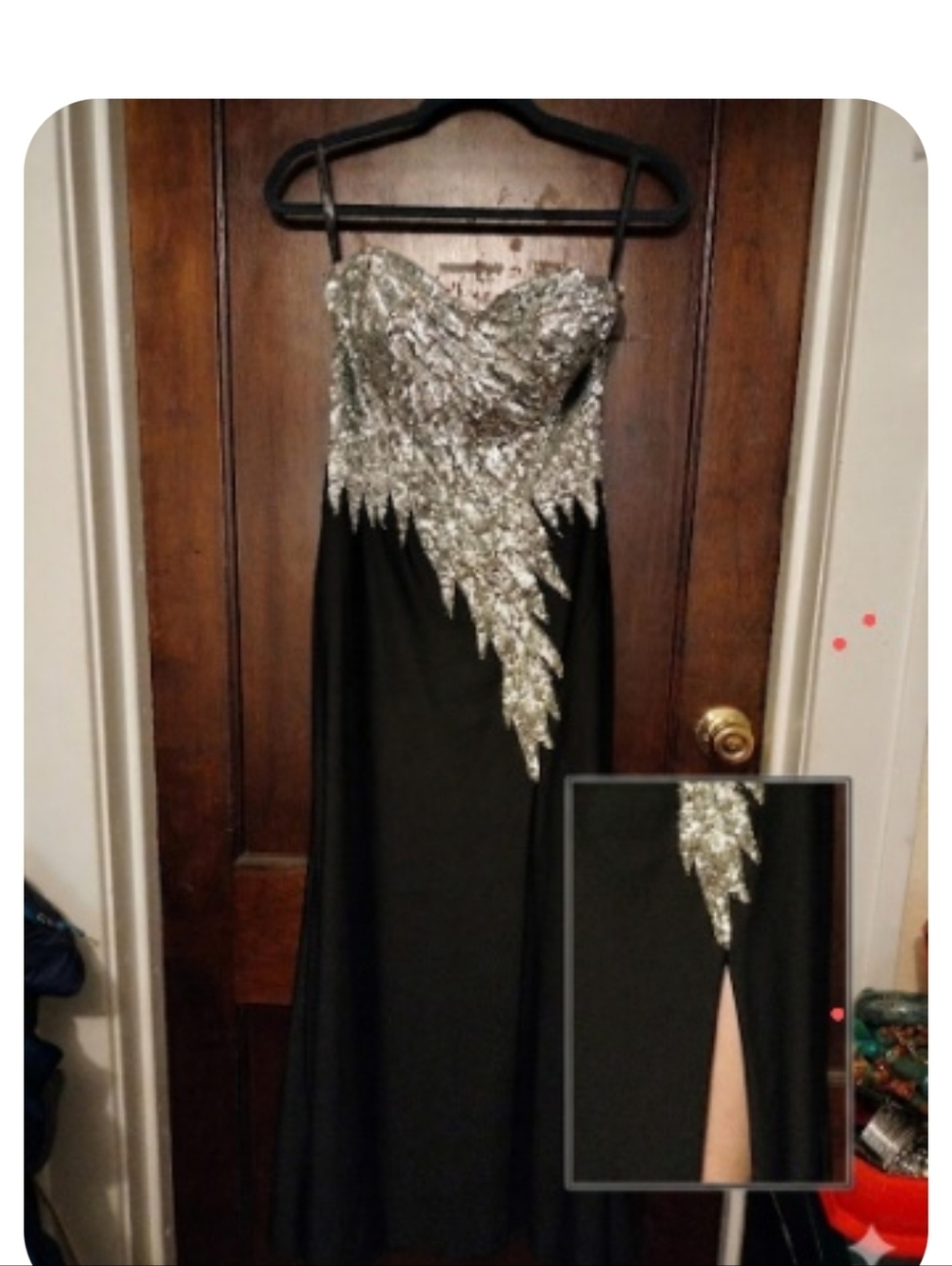 Studio 17 Silver Sequined Evening Gown - Size 6 - Picture 10 of 10